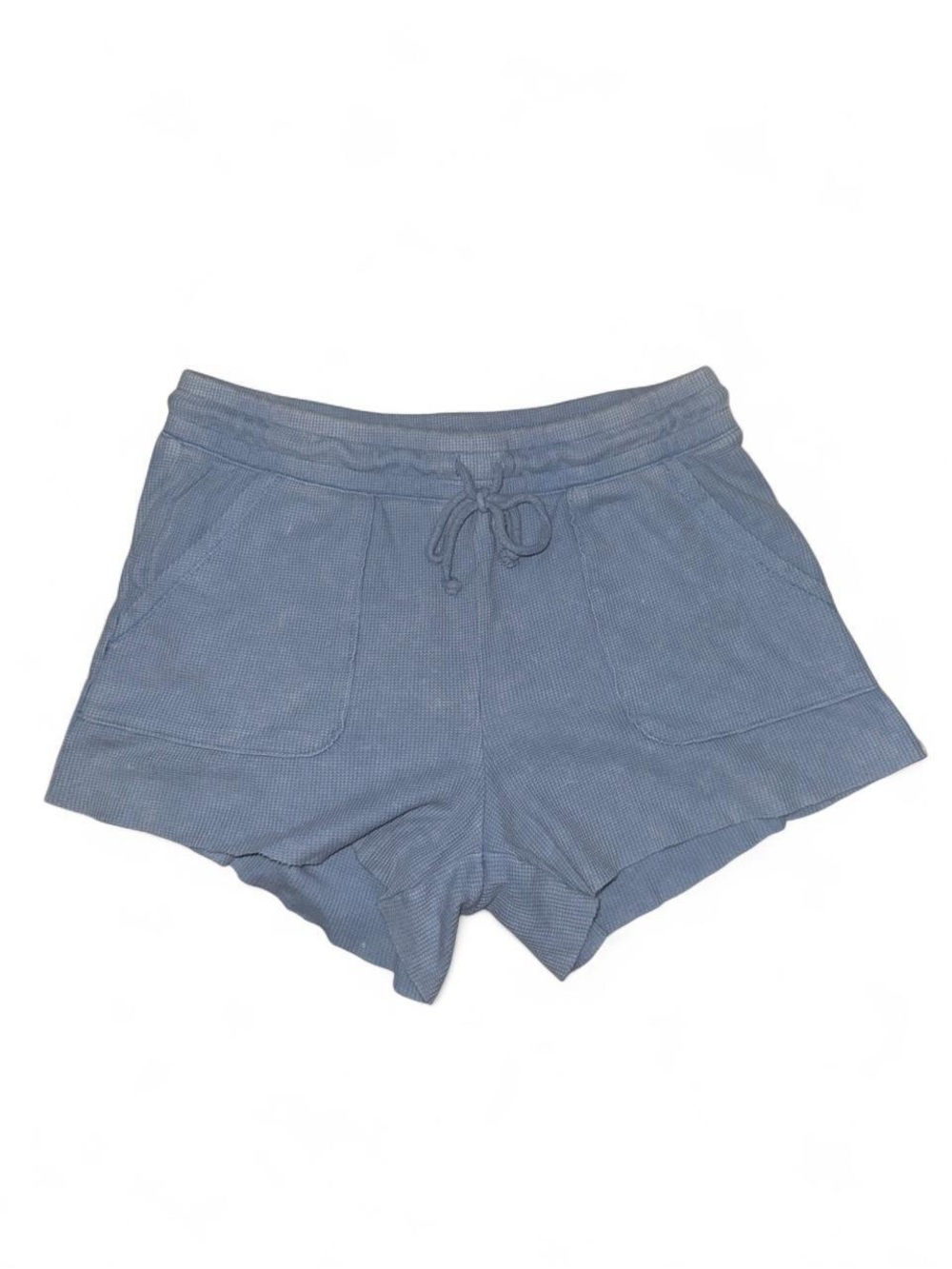 Aeropostale Light Blue Waffle Knit High Waist Drawstring Shorts